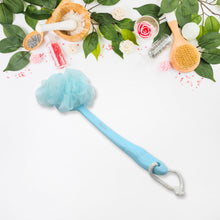 8457 Long Handle Shower Puff Pouf Sponge Exfoliating Mesh Brush Scrubber,Bath Loofah Bath Scrubber for Body Shower Loofah Brushes, Body Bath Brush for Women and Men, Bathroom Shower Accessories (1 Pc)