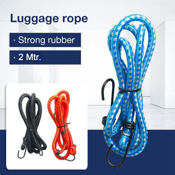 9100 Multipurpose Ultra Flexible Bungee Rope / Luggage Strap / Bungee Cord High Strength Elastic Bungee, Shock Cord Cables, Luggage Tying Rope with Hooks (2 Mtr)