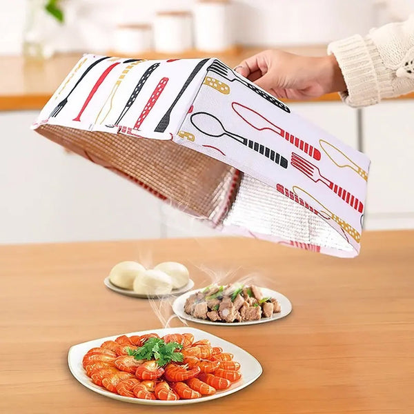 5864A Foldable Food Covers Anti-dust Heat Preservation Anti Fly Mosquito Kitchen Lid Foldable Cover for Hot Food Food Dish Insulation Cover, Food Warmer Cover, for Kitchen, Picnic