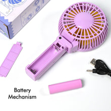 7604 Portable Mini handy Fan & Personal Table Fan | Rechargeable Battery Operated Fan Suitable for Kids, Women, Makeup Artist, Home Office DeoDap