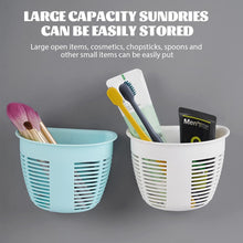 8825 Hanging Plastic Storage Basket, Adhesive Wall Mounted Organizer Box Make Up Holder Shelf Bathroom Wall Basket Punch Free Drain Basket for Kitchen Bathroom, Wall Type Storage Basket (1 Pc)