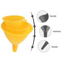 7980 Multipurpose Funnel 3 Size Small , Medium & Big Plastic Funnel For kitchen and laboratory Use (3 Pc Set)