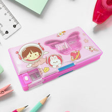 4254 Printed Pencil Case For Kids,Multi Compartment Compass Pencil Box with Sharpener, Eraser Pencil & Scale School Supplies Pencil Compass Box,Stationery Case (Pack of 1)