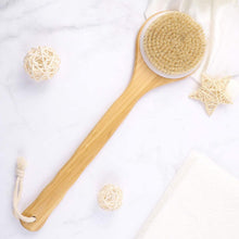 6700 Body Brush Dry Brushing Back Scrubber Shower Bath Brush Bamboo Long Handle Natural Bristles exfoliating Massage Improve Blood Circulation Cellulite DeoDap