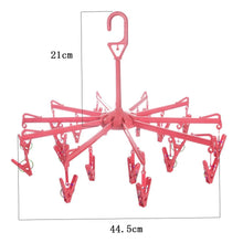 7045 Plastic Foldable Underwear Hanging Dryer Clothes Clips Hanger Drying Rack, Clothes Hangers with 16 Clips, Clip Hanger Drip Hanger for Drying Underwear, Baby Clothes, Socks, Bras, Towel, Cloth Diapers, Gloves