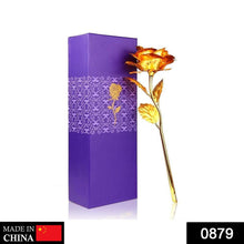 879 24K Artificial Golden Rose/Gold Red Rose with Gift Box (10 inches) DeoDap