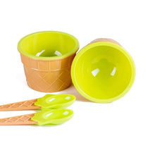 5320 Ice-Cream Waffle Spoon Bowel Cup Set | Premium ice Cream Set | Ice-Cream Bowel with Spoon 2pc Couple Bowl Set DeoDap