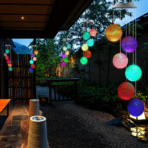 8317 Solar Crystal Ball Color Changing Solar Powered LED Hanging Light for Patio Yard Garden Home Outdoor Night Decor, Gifts