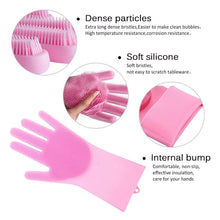 0714 Reusable Silicone Cleaning Brush Scrubber Gloves (Multicolor)