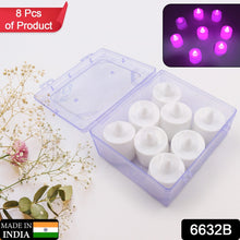 6632B Pink Flameless LED Tealights, Smokeless Plastic Decorative Candles - Led Tea Light Candle For Home Decoration (Pack Of 8pc) ( Diya , Divo , Diva , Deepak , Jyoti)