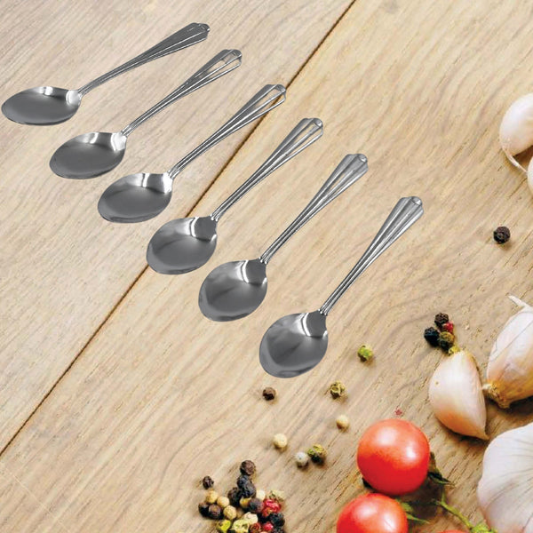 5933 Stainless Steel Spoon Set of 6, Table Spoon Great Housewarming Gift, Food Grade Silverware for Home, Kitchen or Restaurant - Mirror Polished