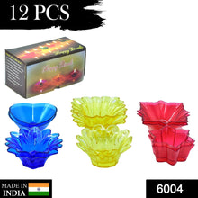 6004 Plastic Candle Cup with Multi Shape Diwali Diya Cup (Multicolor)