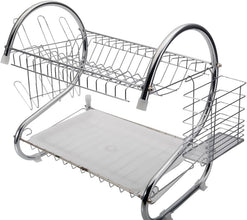 7793 STAINLESS STEEL RECTANGLE DISH DRAINER RACK / BASKET WITH DRIP TRAY