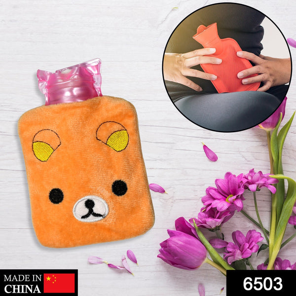 6503 Orange Panda small Hot Water Bag with Cover for Pain Relief, Neck, Shoulder Pain and Hand, Feet Warmer, Menstrual Cramps.