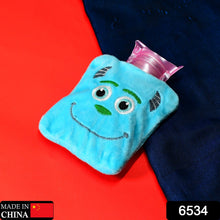 6534 Blue Sullivan Monster small Hot Water Bag with Cover for Pain Relief, Neck, Shoulder Pain and Hand, Feet Warmer, Menstrual Cramps.