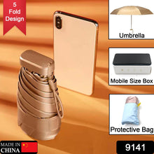 9141 Travel Pocket Mini Umbrella, Protective Bag, Mobile Size Box of Umbrella, Automatic Sunny Rain Compact Umbrella, Sunscreen Quick-Drying Small Umbrella, Mini Compact Travel Folding Umbrellas