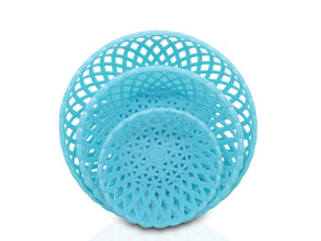 2088 Multipurpose Round Storage Plastic Basket Tray (3pcs) DeoDap