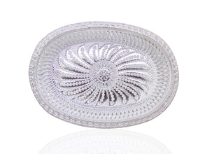 2090 Multipurpose Royal Design Oval Silver Gift Tray DeoDap