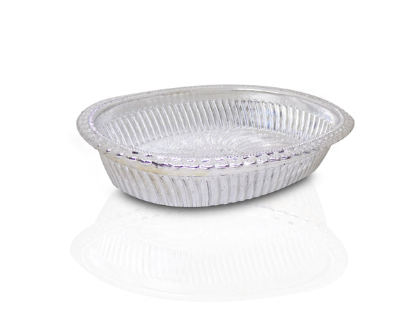 2090 Multipurpose Royal Design Oval Silver Gift Tray DeoDap