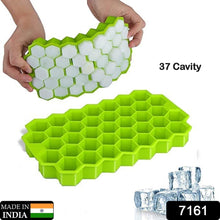 7161 Flexible Silicone Honeycomb Design 37 cavity Ice Cube Moulds Trays Small Cubes For Whiskey Tray For Fridge (Multicolor) DeoDap