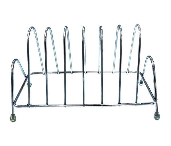 2135 Stainless Steel Square Plate Rack Stand Holder for Kitchen DeoDap