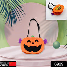 6929 Halloween Pumpkin Bags Non- Woven Candy Bags Trick or Treat Bags Portable Tote Bag Cartoon Goodie Handbag for Halloween Party Favors, Kids Gift Bag