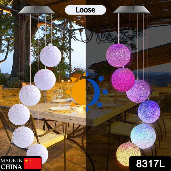 8317L Solar Crystal Ball , Color Changing Solar Powered LED Hanging Light Mobile for Patio Yard Garden Home Outdoor Night Decor, Gifts